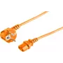 Cabo de alimentação laranja S/CONN 09-05187 1,8 m CEE7/7 conector fêmea C13