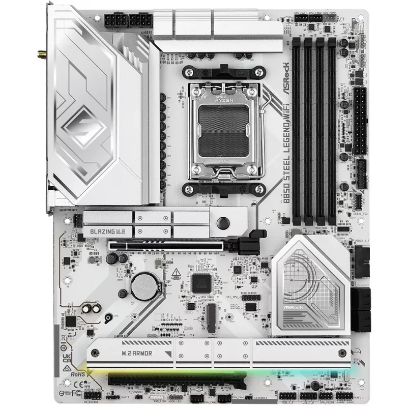 Motherboard ASROCK B850 Steel Legend WiFi ATX — AMD B850, socket AM5, DDR5, 4x DIMM, 4x M.2, Wi-Fi 7, LAN 2.5Gb