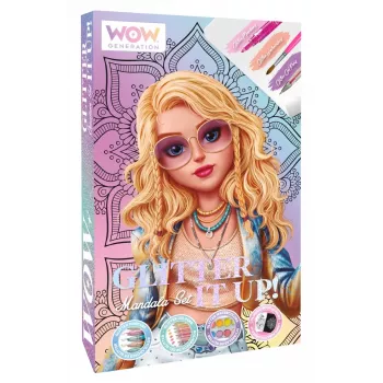 Conjunto criativo de pintura para crianças Euroswan WOW00084 — kit de mandalas com glitter para crianças