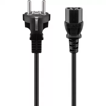 Wentronic Goobay Cabo de ligação para aparelhos com conector frio, 1,5 m, preto - Tipo F (Tipo F, CEE 7/7) > conector fêmea C13 (ligação de aparelho) (68605)