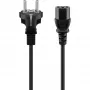 Wentronic Goobay Cabo de ligação para aparelhos com conector frio, 1,5 m, preto - Tipo F (Tipo F, CEE 7/7) > conector fêmea C13 (ligação de aparelho) (68605)