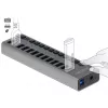 DeLOCK Hub USB externo 5 Gbit/s com 13 portas + interruptor, USB 3.2 Gen 1 (3.1 Gen 1) Type-B, USB 3.2 Gen 1 (3.1 Gen 1) Type-A, 5000 Mbit/s, Cinzento, Alumínio, 1 m