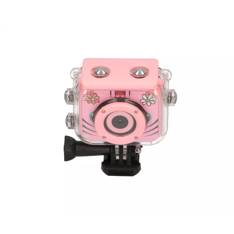 Câmara de ação desportiva digital para crianças Extralink H18 rosa – IP68, 1080p, ecrã de 2 polegadas