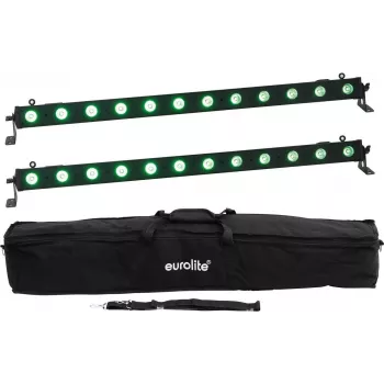 Conjunto de barras LED EUROLITE 20000663 2x 12 QCL RGB UV – barras de luz de palco