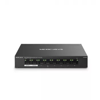 Switch de secretária Mercusys MS108GP 8 portas Gigabit com 7 portas PoE