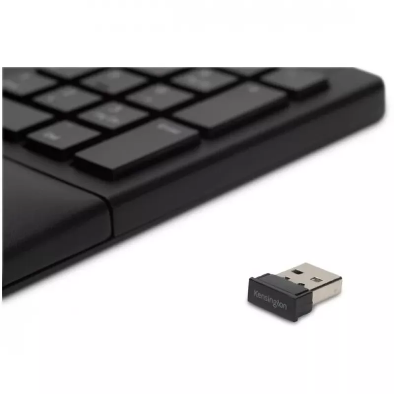 Kensington ProFit Ergo Teclado sem fios FR, tamanho completo (100%), com fio e sem fios, RF Wireless + USB, AZERTY, preto