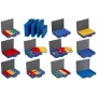 Mala de pequenas peças allit EuroPlus Pro M 44H-48 azul – Caixa organizadora de metal, mala de armazenamento portátil para pequenas peças