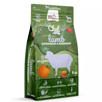 SYTA MICHA Chef Borrego, Espargos e Rosmaninho – Alimento seco para cães – 9 kg