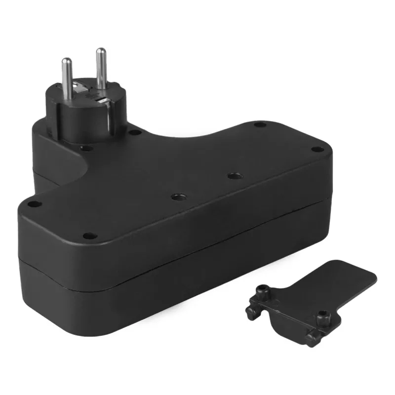 Maclean tomada elétrica, quádrupla com interruptor, pé de estabilização, tipo E, 2x2,5A, 2x16A, MCE224 E/B
