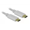 Delock - Cabo USB-C/alimentação - conector macho USB-C de 24 pinos para conector macho USB-C de 24 pinos - 5 A - 15 cm - USB Power Delivery (100 W), suporta Power Delivery 2.0 - branco (85357)