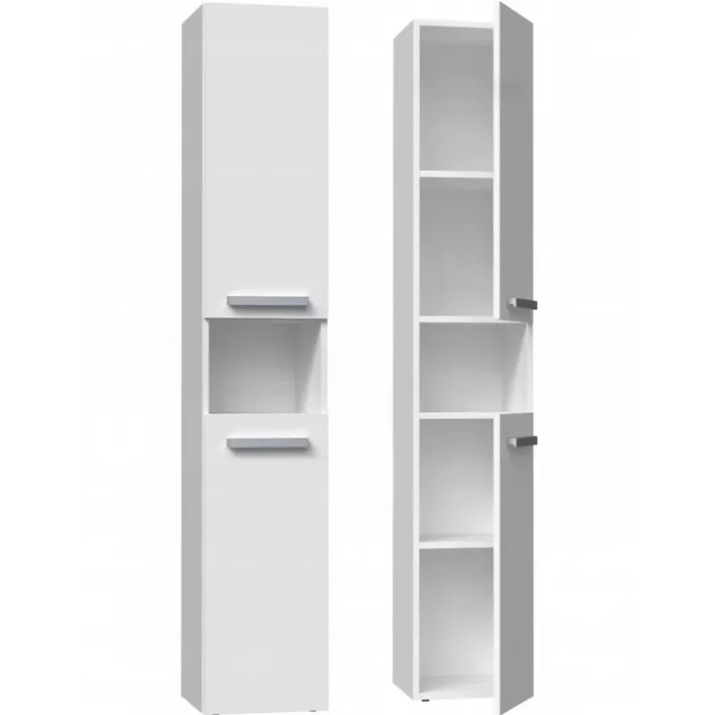 Armário de arrumação de casa de banho top e shop NEL I BIEL, independente, 5 prateleiras, 310×300×1740 mm, branco