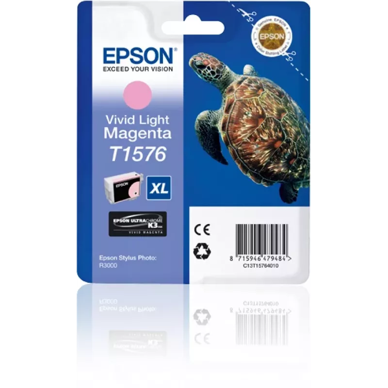 Epson Turtle T1576 Magenta claro vivo, Alto (XL) rendimento, Magenta claro vivo, Tinta à base de pigmento, 25,9 ml, 1 unid., 2300 páginas