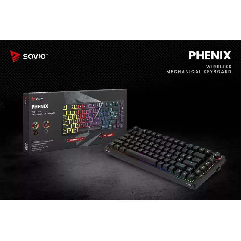 Teclado gaming Savio Phenix SAVGK-RED USB RF Wireless Bluetooth QWERTY