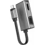 Adaptador de vídeo ALOGIC MagForce Duo Play - 24 pin USB-C macho para HD-15 (VGA), HDMI fêmea - 7,5 cm - Cinzento sideral - suporta 4K 60 Hz (4096 x 216