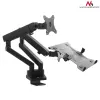 Suporte de mesa duplo para monitor e portátil MACLEAN MC-813 para ecrãs 17–32 polegadas, VESA 75x75/100x100