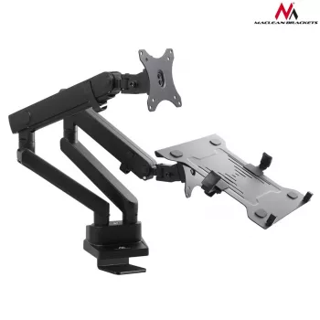 Suporte de mesa duplo para monitor e portátil MACLEAN MC-813 para ecrãs 17–32 polegadas, VESA 75x75/100x100