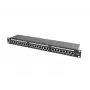 Patch panel 1U LANBERG PPS6-1024-B, 24 portas Cat6, metal, preto, 442×114,5×44,5 mm