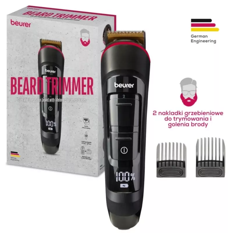 Aparador de barba e barba de três dias Beurer MN4 recarregável corte de precisão
