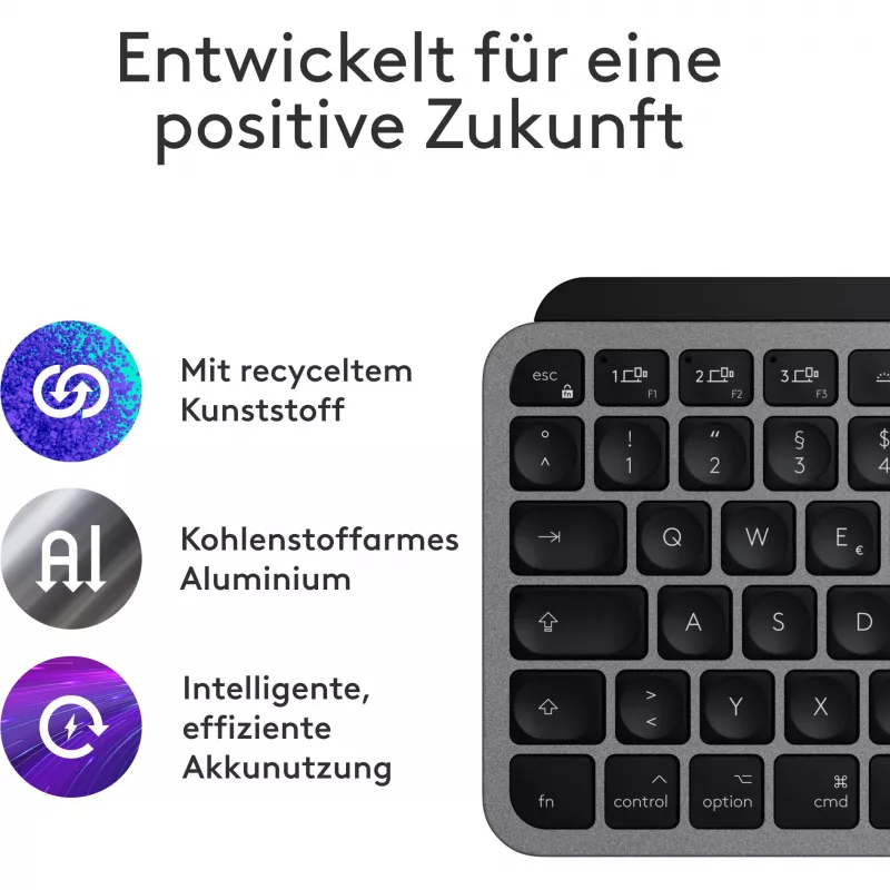 Teclado Logitech MX Keys Mini para Mac QWERTZ alemão preto cinzento