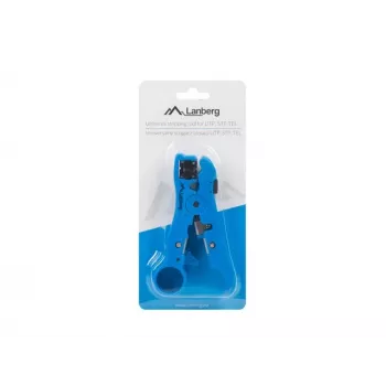 Descascador de cabos LANBERG NT-0102, punho de plástico, isolamento de proteção, lâminas substituíveis, azul