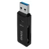 Leitor de cartões SAVIO AK-64 USB 3.2 Gen 1 saída tipo A, ranhura MicroSD, 5000 Mbit/s, preto