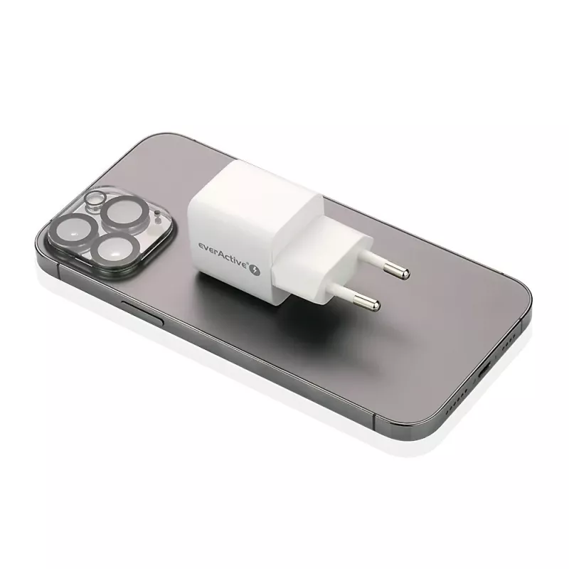 Carregador de parede everActive SC-330Q com 1x USB-A e 1x USB-C conectores, 20W, branco