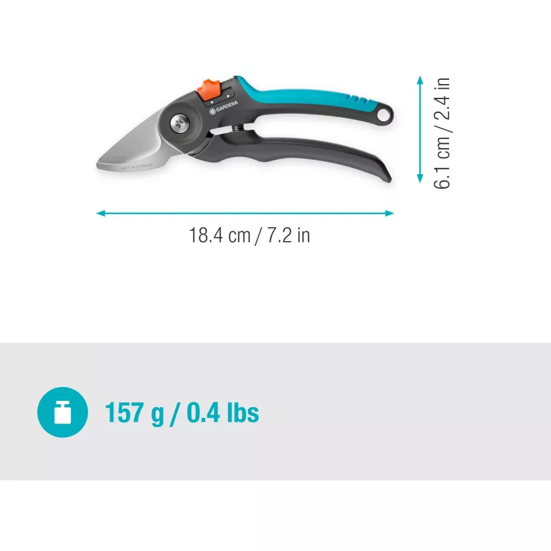 Tesoura de poda GARDENA PremiumCut 12241-20 bypass, cinzento/turquesa