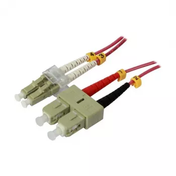 Cabo patch de fibra ótica 2 fibras 1,0 m LC-SC - 50/125 µm - OM4 - AD=2 mm - Synergy 21