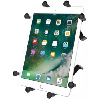 Suporte de fixação RAM Mounts X-Grip para tablets (9-11 ) A base universal RAM Mounts X-Grip III proporciona, com dedos de borracha que protegem o dispositivo, uma fixação segura