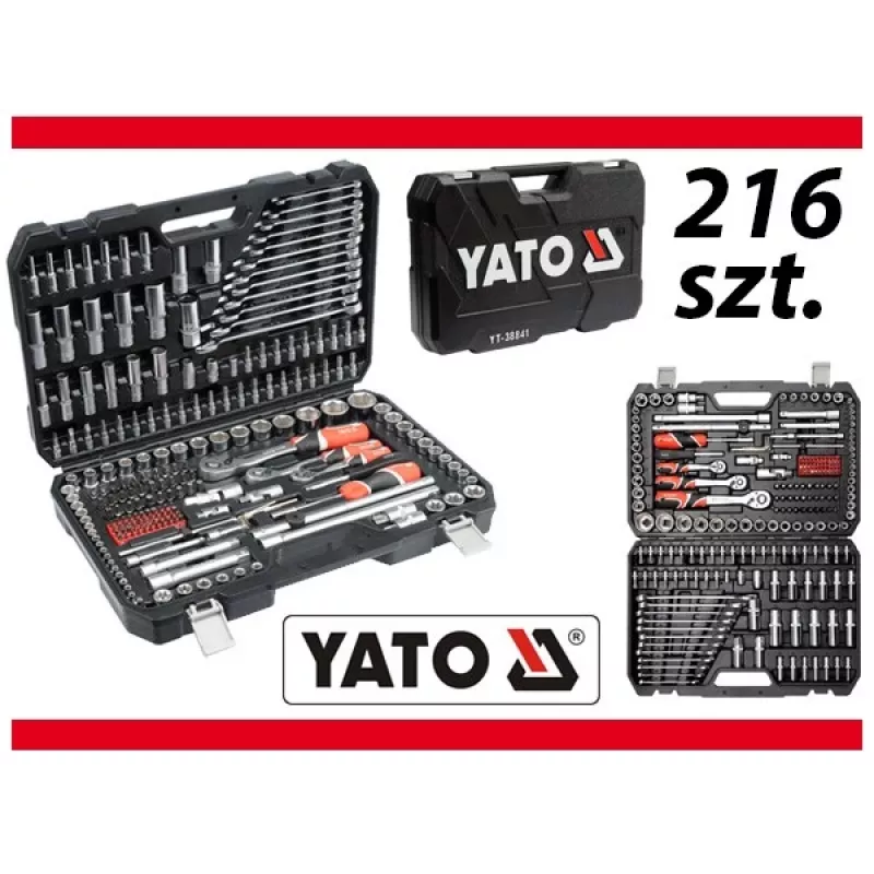 Conjunto de chaves de caixa YATO YT-38841 1/4 polegadas, 3/8 polegadas, 1/2 polegadas