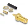 Ficha de crimpagem para conector fêmea SMA coaxial DELOCK 91785 para RG-174/RG-316 com tubo termorretrátil