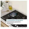 Placa a gás de encastrar Bosch PPP6A2I40, 4 zonas, grelhas em ferro fundido, preta, 590×520×54 mm, controlo por botão rotativo