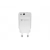 Carregador com fio para dispositivos móveis NATEC NUC-2140, 30W, USB-C PD 3.0 + USB-A, Samsung AFC, branco