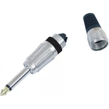 Ficha jack mono de 6,3 mm Omnitronic, modelo 30200694, conector de áudio niquelado