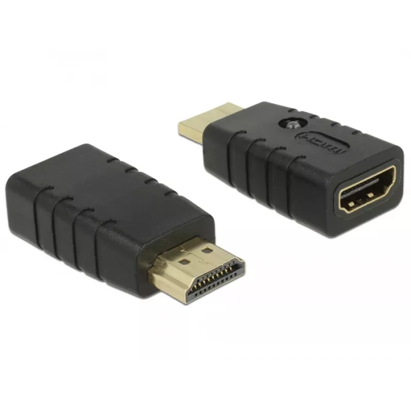 Adaptador HDMI (macho) > HDMI (fêmea), emulador EDID (preto)