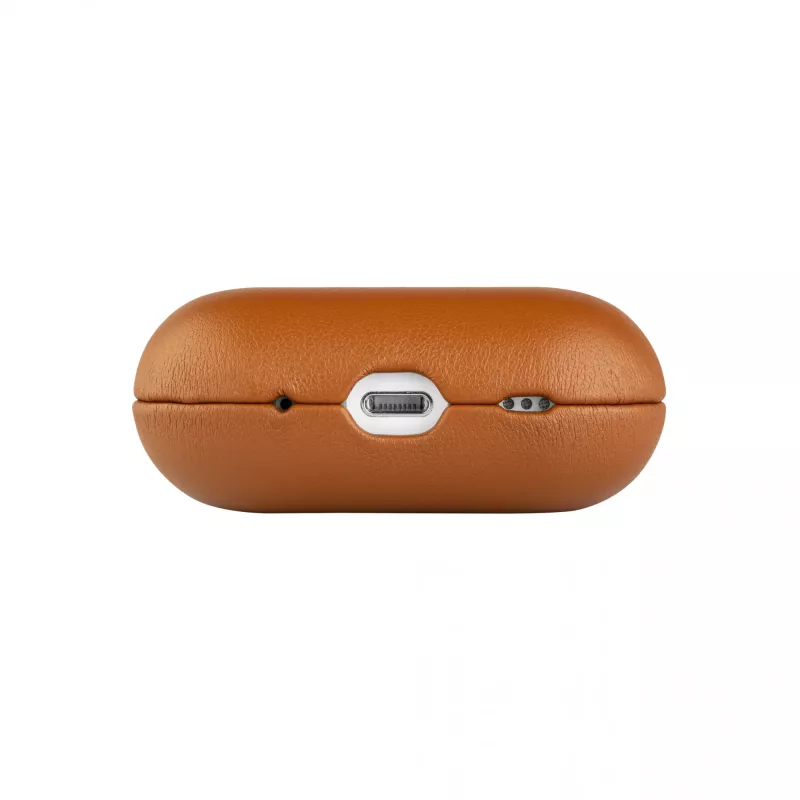 Fixed | Estojo para auriculares com suporte MagSafe | Apple AirPods Pro 2/Pro 2 (USB-C) | Castanho | Pele