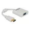 Adaptador Delock HDMI-A macho > VGA fêmea - adaptador de vídeo - HDMI macho para HD-15 (VGA) fêmea - branco (65346)