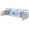 Móvel de TV cama meble EVA 180x40x56 cm, preto brilhante, tampo em MDF, estrutura preta