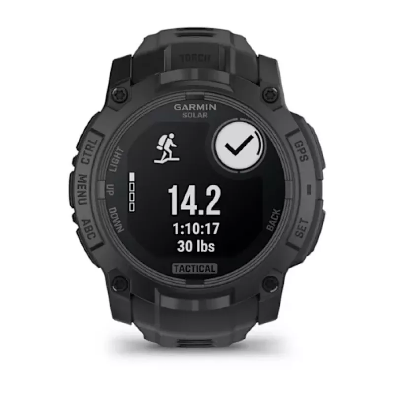 Garmin Instinct 3 Solar Tactical Edition 50 mm relógio inteligente, preto, bracelete de silicone