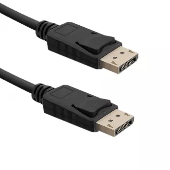 Cabo DisplayPort QOLTEC 1,5 m – ficha DisplayPort macho para ficha DisplayPort macho, preto