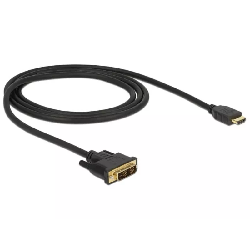 Adaptador de cabo de vídeo DeLOCK 85582 1 m HDMI Type-A DVI-D preto
