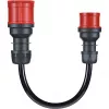 go-e conjunto de adaptadores Gemini flex 22 kW. Cor do cabo: Preto, Formato da ligação 1: Reto, Formato da ligação 2: Reto. Corrente máxima de funcionamento (trifásica