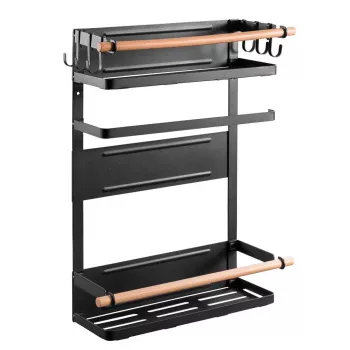 Maclean MC-910 prateleira magnética para frigorífico/máquina de lavar, preto