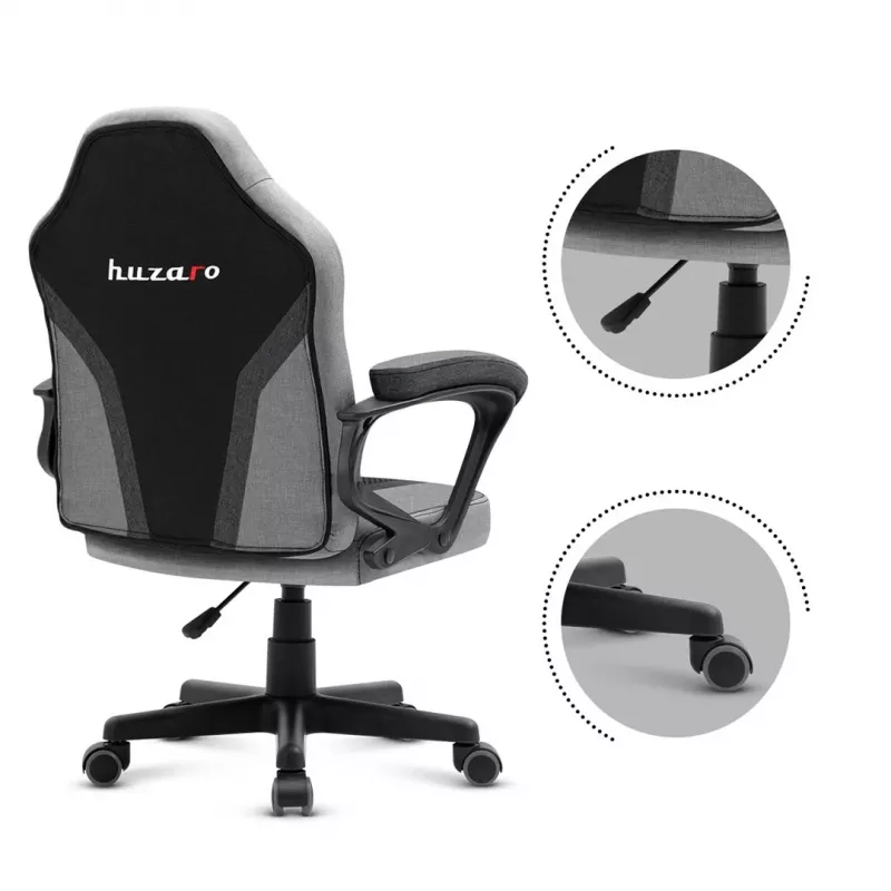 Cadeira gaming para crianças Huzaro HZ-Ranger 1.0 cinzenta Mesh, cinzenta e preta