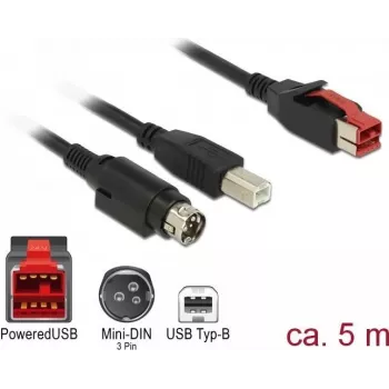 Cabo USB DeLOCK 85491 USB 2.0 5 m USB B preto