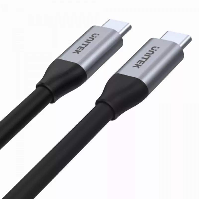 Cabo de dados e carregamento USB-C para USB-C Unitek C14082ABK 1 m, USB 3.2 Gen 2 (10 Gbit/s), 100 W PD, preto