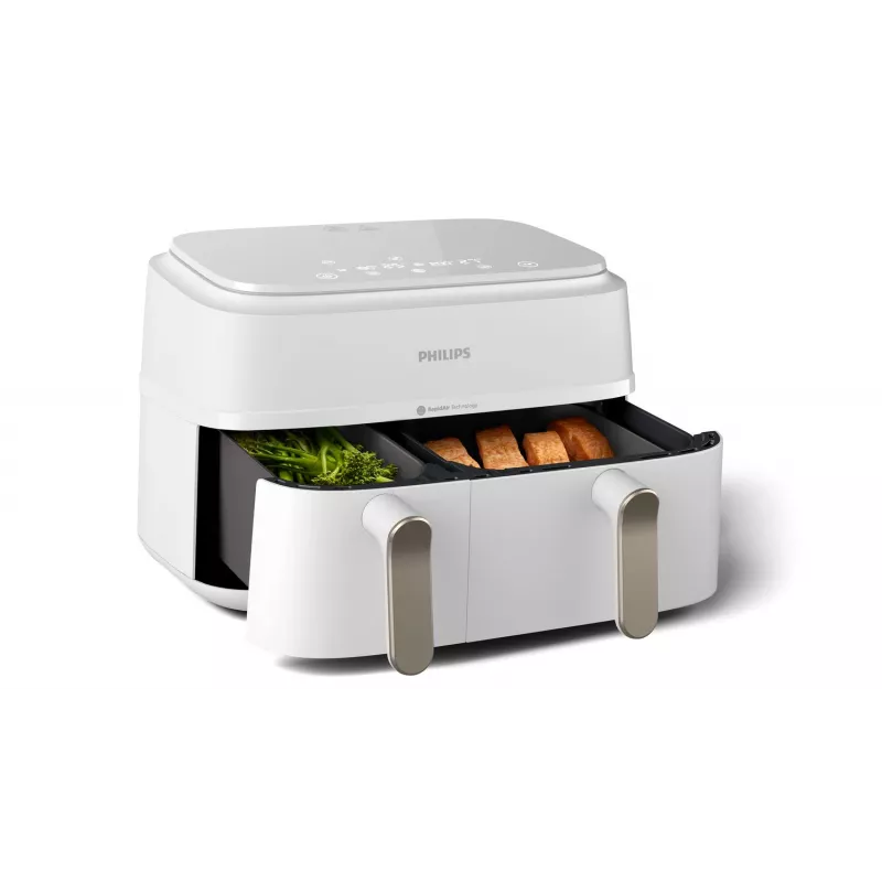 Fritadeira Philips série 3000 NA353/10 dupla 9 L de pé 2750 W fritadeira de ar quente prateado, branco