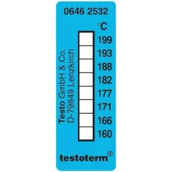 Testo tiras de medição de temperatura 50 x 18 mm, +161…+204 °C, 10 unidades (0646 2532)