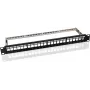 Painel de patch Keystone modular para rack helos 19 polegadas 1U 24 portas, preto