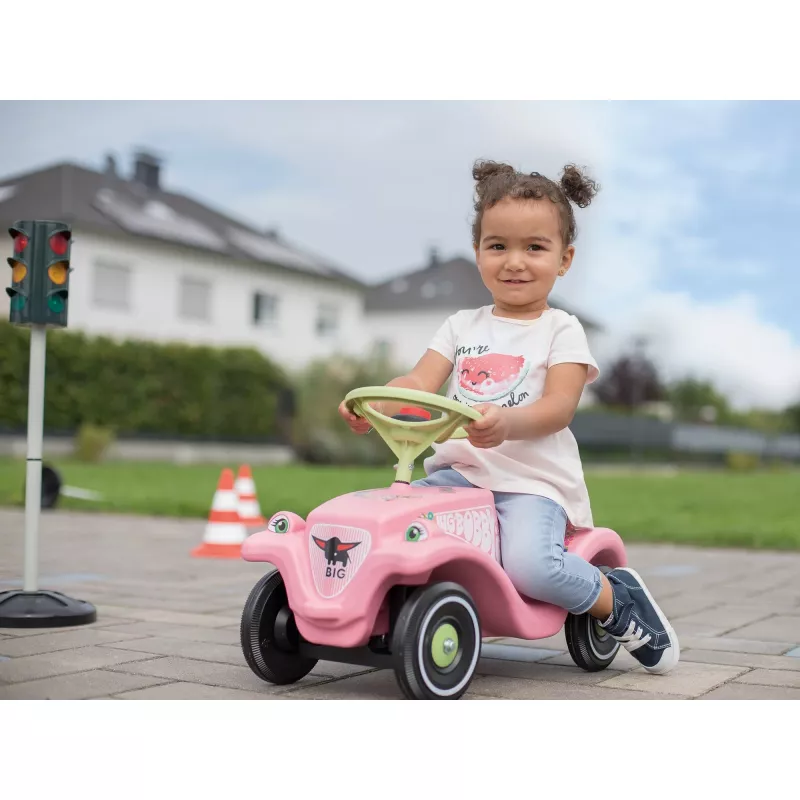 Bobby-Car-Classic Flower, trotineta rosa/verde claro
